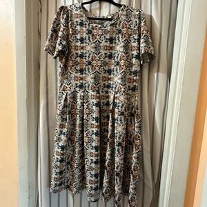 LuLaRoe Unicorn Snakeskin Patterned Midi Dress fits like an 18/20w